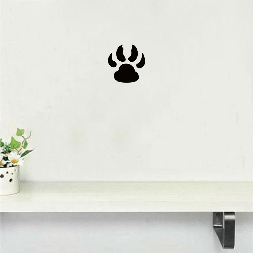 

Wolf Paw Print Wall Sticker Creative Cartoon Animal Vinyl Wall Decal Home Decor, Black