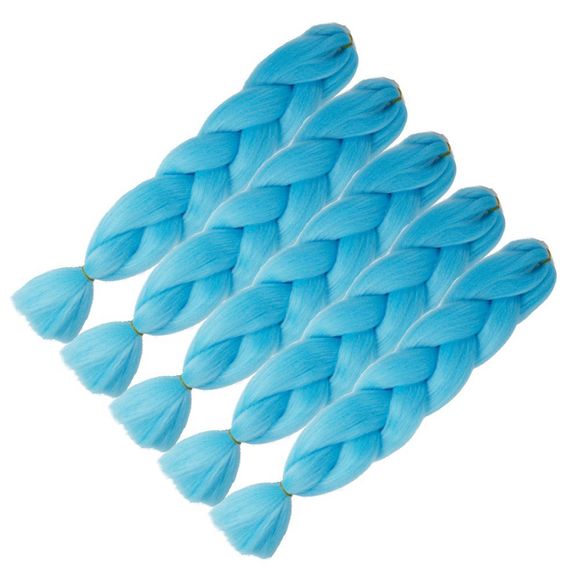 5PCS Bleu Jumbo Tressage Extensions de Cheveux 24 pouces Crochet Tresses Haute Température Kanekalon Synthétique Fiber Twist - Bleu 24INCH*24INCH*24INCH*24INCH*24INCH