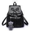 Sacs à dos de sac de litchi décoratif d'ours de mode - Noir 
