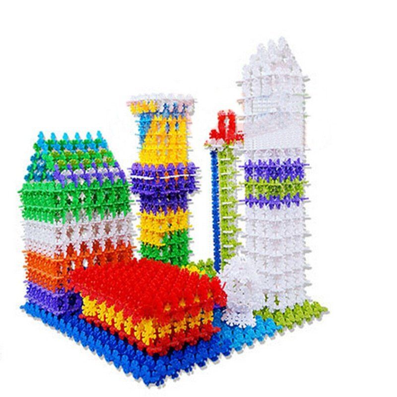 

100PCS Multicolor Kid Baby Snowflake Creative Building Plastic First-Rate Blocks Toys DIY