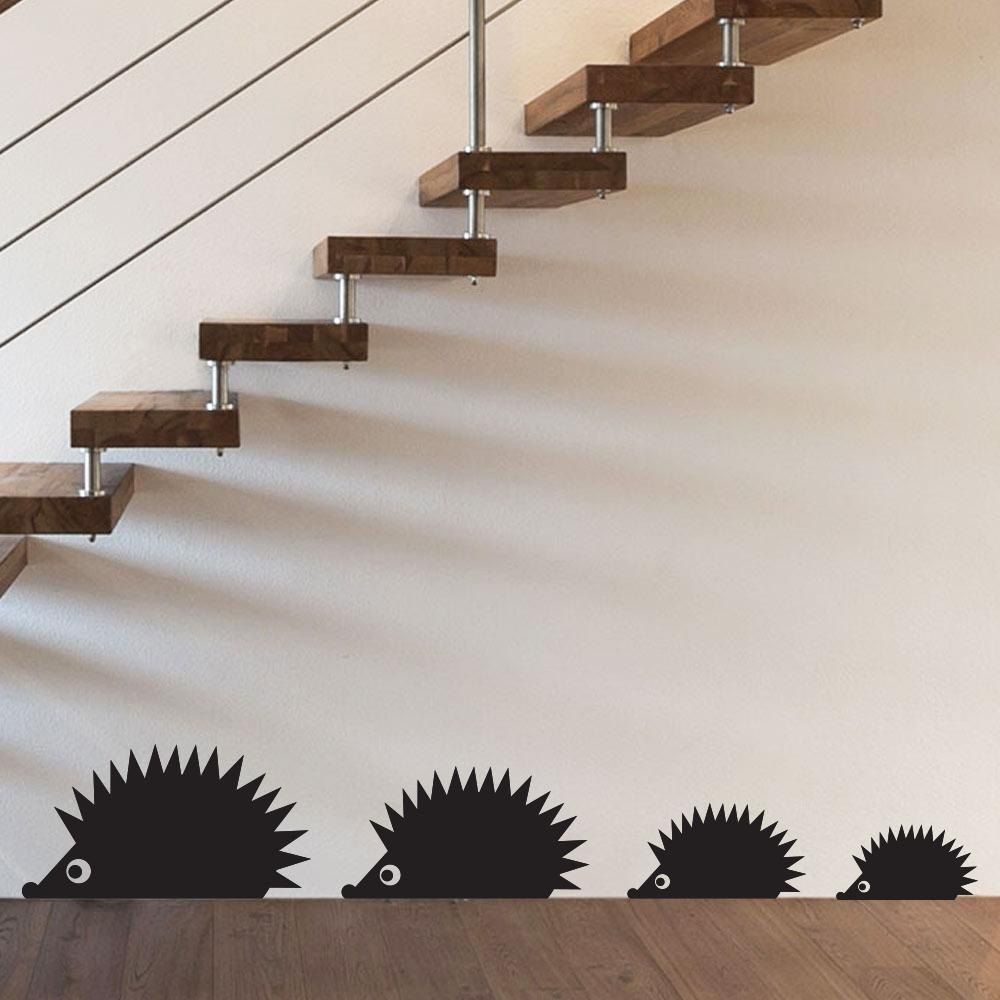 

Cartoon Hedgehog Creative Wall Stickers For Kids Room Decoration, Black