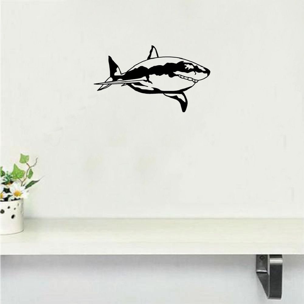 

DSU Creative Shark Vinyl Wall Sticker Cartoon Animal Wall Decal Home Decor, Black