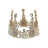 Pince à cheveux brillante à la main Vintage luxueuse Crystal King Queen Crown Accessoires - Blanc 