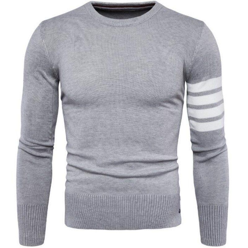 

Foreign Trade New Men'S Sweater Cuff Color Y965, Light gray