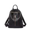 Mode de conception coréenne Mini sac à bandoulière en cuir PU noir sac à dos occasionnel - Noir 