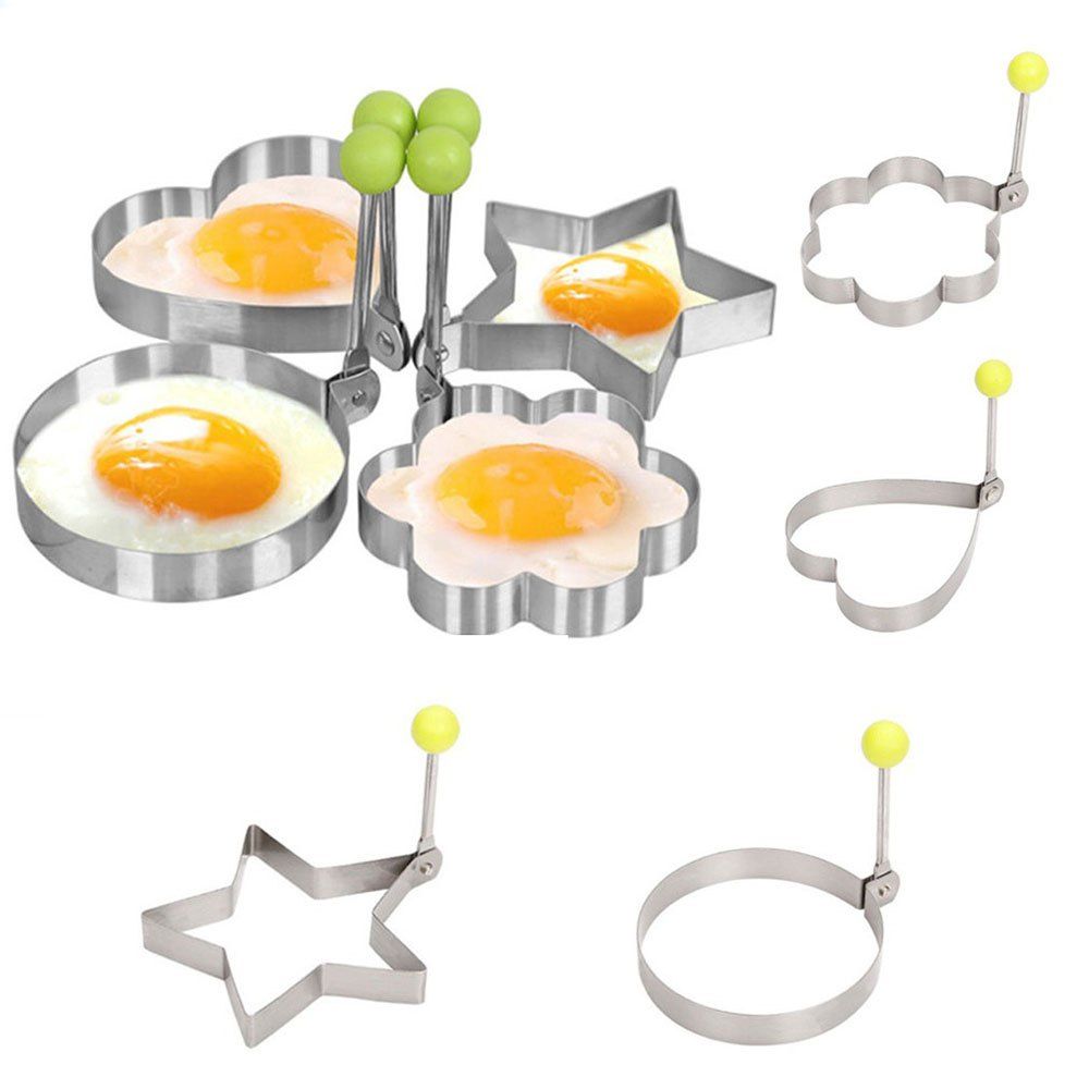 

Stainless Steel Fried Egg Shaper Pancake Mould Mold Kitchen Cooking Tools, Silver
