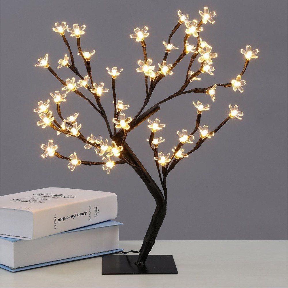 

0.45M/17.72Inch 48LEDS Cherry Blossom Desk Top Bonsai Tree Light, Perfect for Home Festival Party Wedding Christmas Indo, Warm white