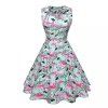 2018 Printemps et été robe flamant rose - Vert clair XL