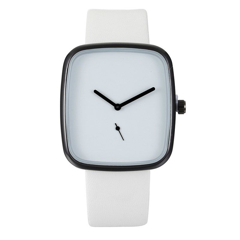 

REEBONZ New Fashion Men Square Business Japanese Two-Pin Half Movement Watch, White
