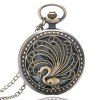 REEBONZ Steampunk Vintage Peacock Hollow Quartz Pocket Watch Collier Pendentif - Couleur de cuivre 