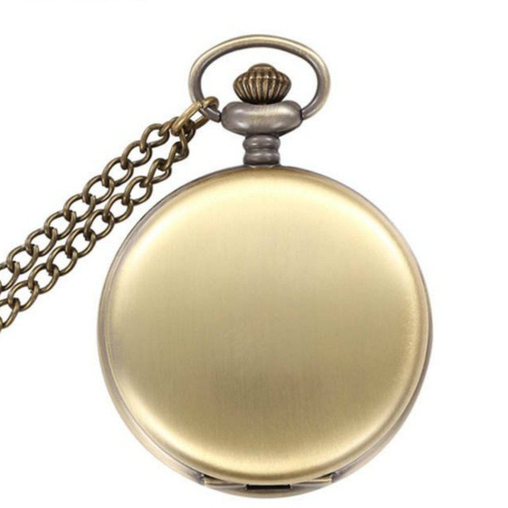 

REEBONZ Steampunk Fashion Mirror Quartz Pocket Watch Necklace Pendant, Golden