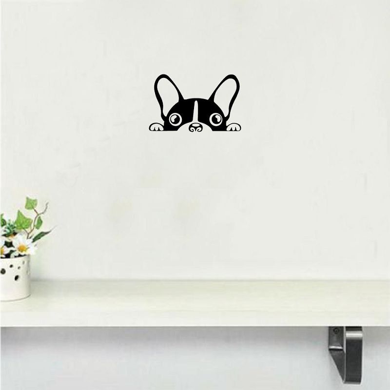 

Dog-42 Cute Dog Wall Sticker Creative Cartoon Puppy Vinyl Wall Decal for Kids Room, Black