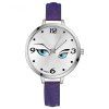 GAIETY G302 Fashion Montre en cuir argenté - Pourpre 