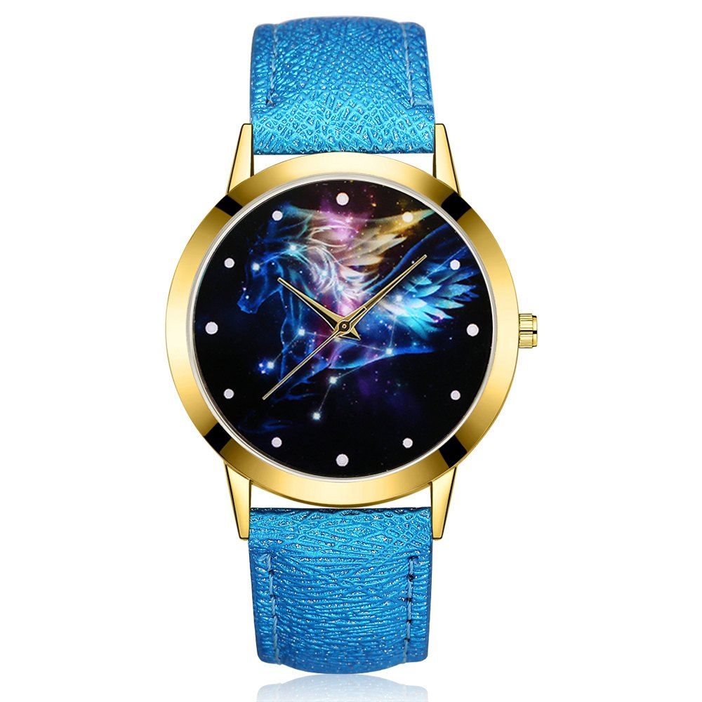 

GAIETY G379 Women Starry Sky Face Leather Watch, Blue