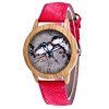 ZhouLianFa Nouvelle tendance de Casual Cowboy Canvas Bird Figure Montre avec boîte-cadeau - Rouge 
