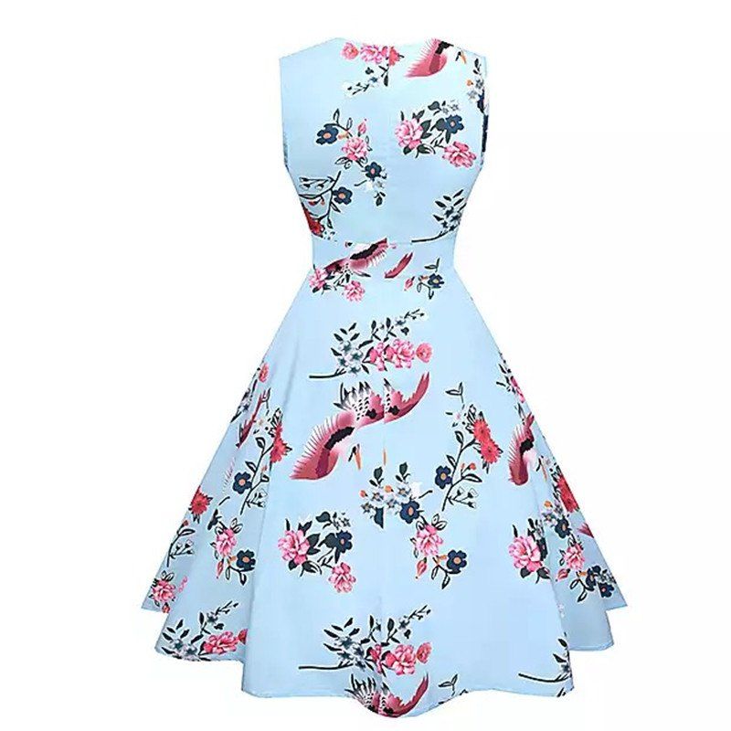 DressLily.com: Photo Gallery - 2018 New Light Blue Cotton Print Dress