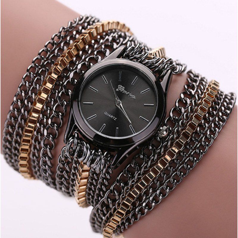 

Geneva Fashion Gun Black Women Bracelet Alloy Quartz Watch Jewellery