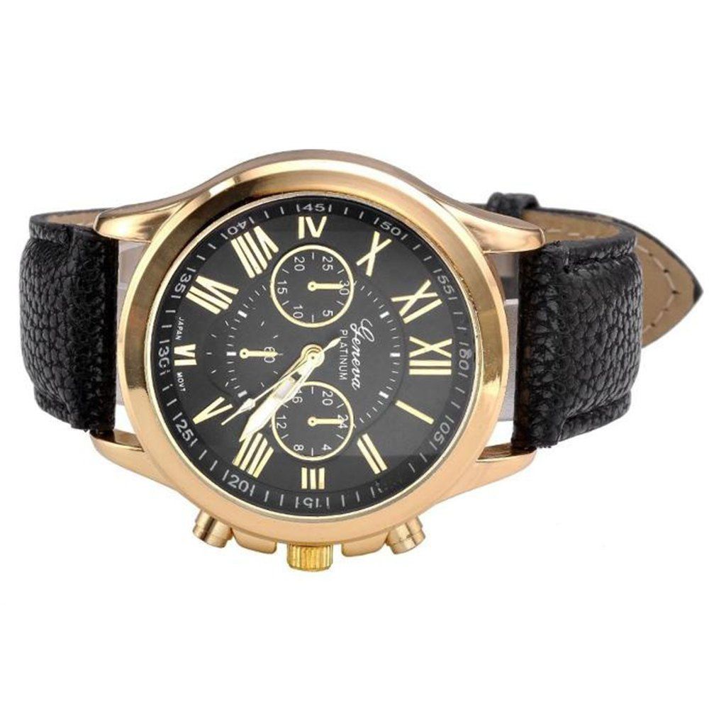 

Ladies Aztec Tribal Pattern Quartz Sport Wristwatch With PU Leather Strap, Black