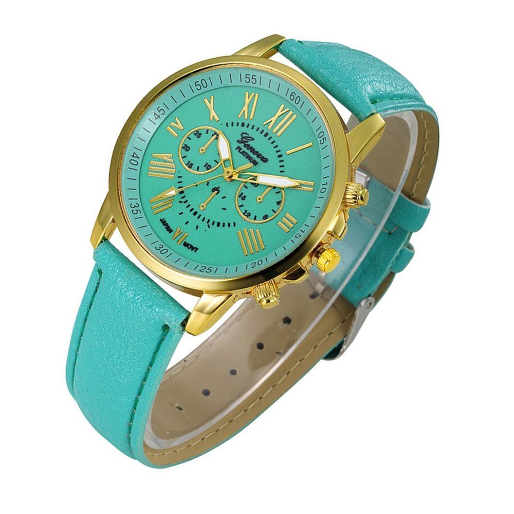 

Ladies Aztec Tribal Pattern Quartz Sport Wristwatch With PU Leather Strap, Green