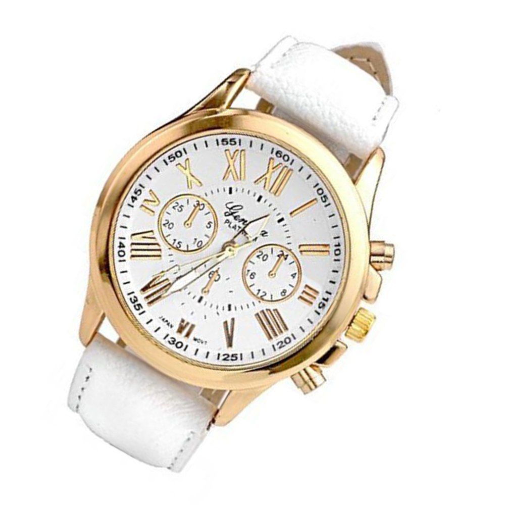 

Ladies Aztec Tribal Pattern Quartz Sport Wristwatch With PU Leather Strap, White