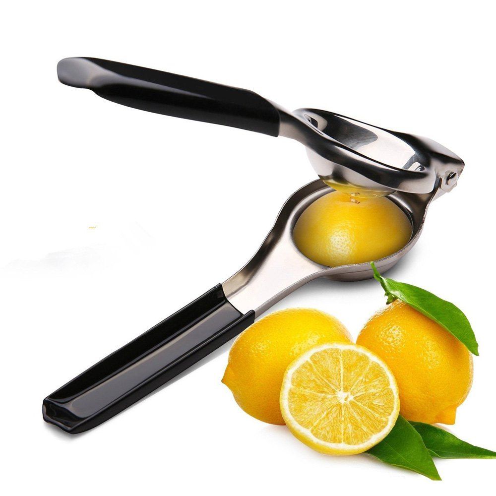 

Stainless Steel Manual Lemon Lime Squeezer Citrus Press Juicer Zester Peeler lemon clip juice extractor, Black