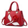 Sac à main pour femme Ladylike Rose en forme de Patchwork sac à bandoulière couleur unie - Rouge 