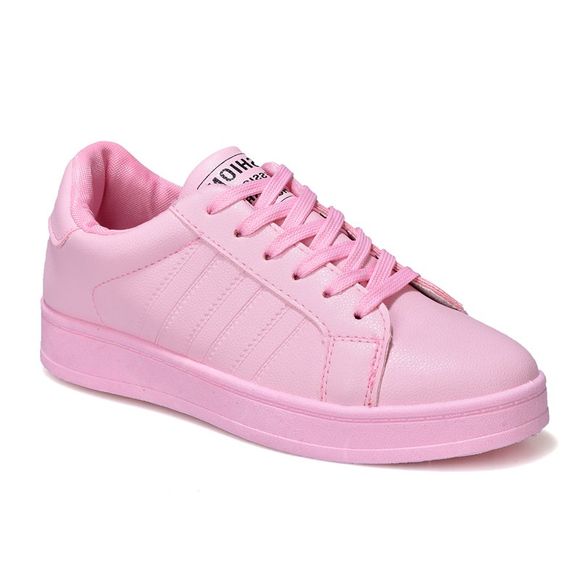 Chaussures de sport simples de couleur pure - Rose 36