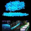 100 PCS Ensemble de Pierres Artificielles Lumineuses de Bleu Nuit Romantique Décoration de Maison Jardin - Bleu 