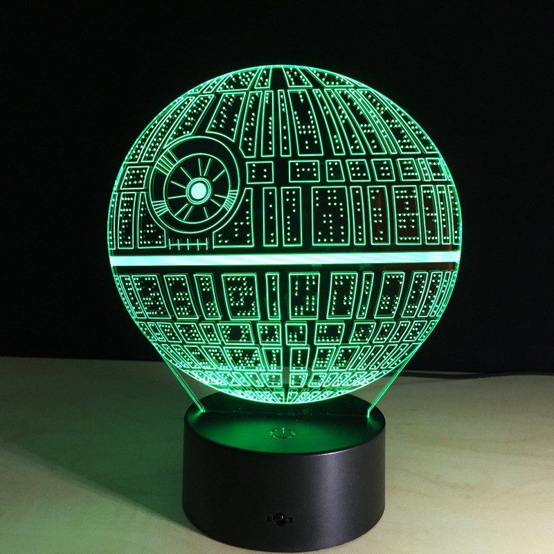

YEDUO Death Star 3D illusion Night Light LED 7 Color Change Desk Table Lamp Lighting Decor, Multi