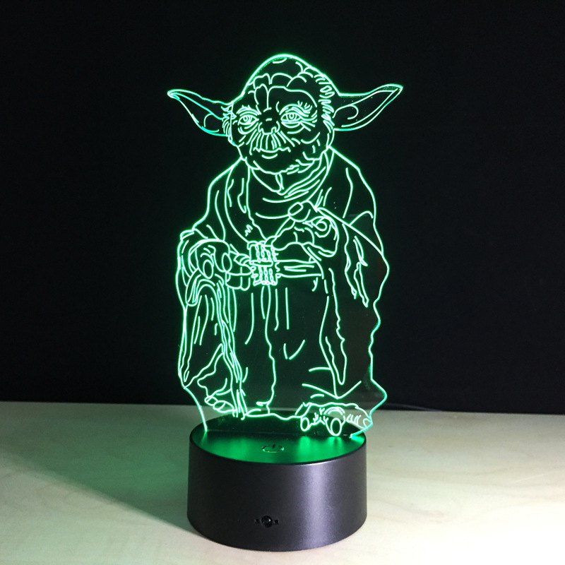 

YEDUO 3D Light 7 Color Changing Night Toys Robot Master LED lamp Lighting, Multi