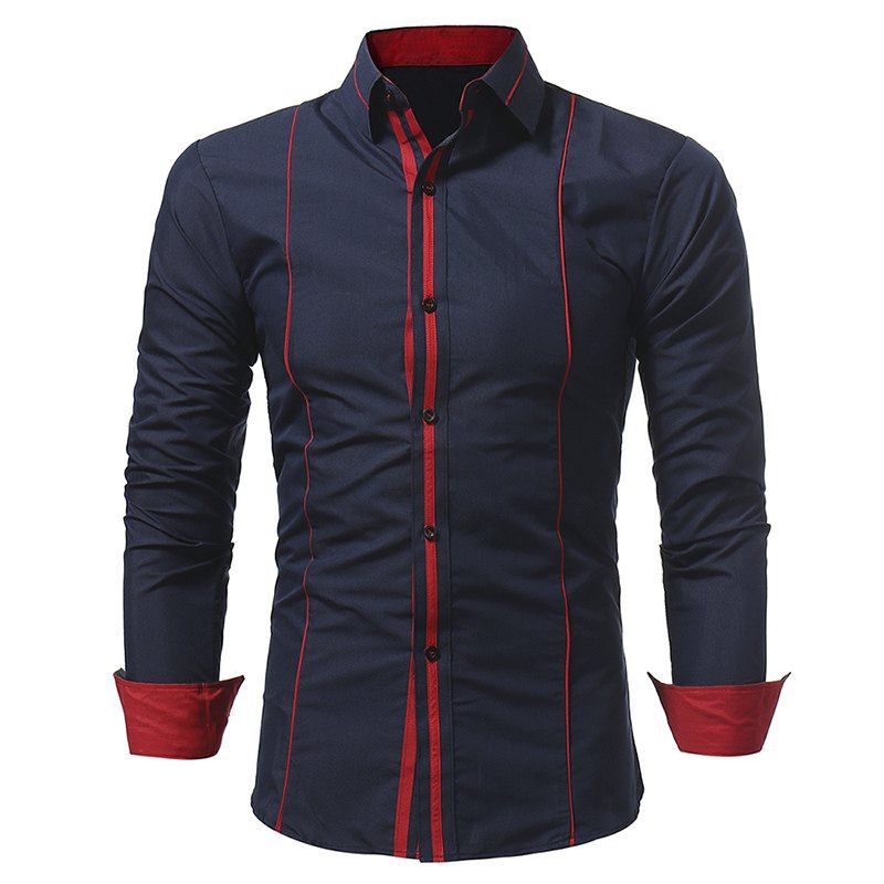 

Men's casual long sleeve shirt, Cadetblue