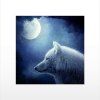 Naiyue S009 Loup Blanc Sous La Lune Imprimer Dessin Dessin au Diamant - Blanc Noir 