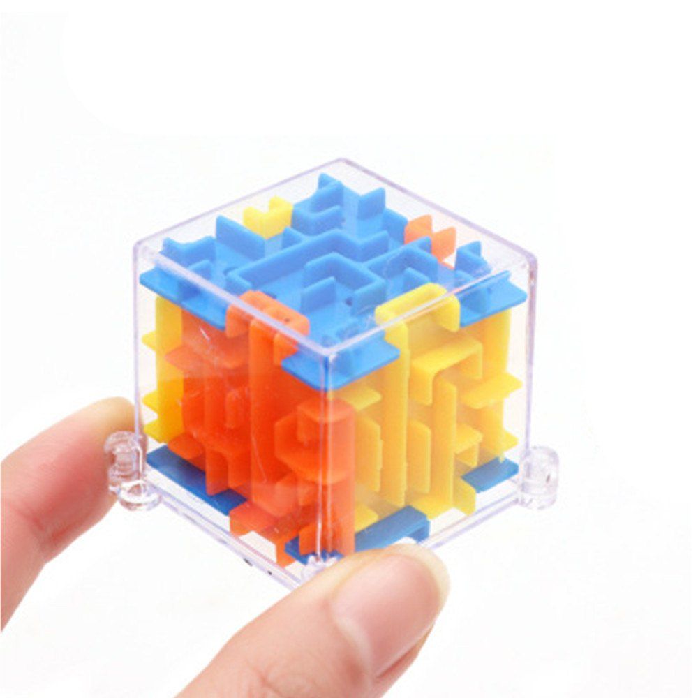 

MINI 3D Maze Magic Cube Puzzle Speed Game Labyrinth Ball Educational Toys, Yellow