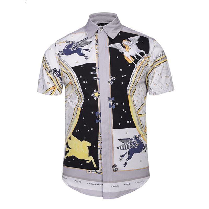 

Street Style Creative Flying Horse 3D Digital Printed Short-Sleeve Shirt, Black