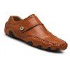 Hommes tendance occasionnelle pour la mode en plein air de randonnée en plein air glisser sur les chaussures en cuir de mocassins - Brun Légère 42