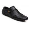 Hommes tendance occasionnelle pour la mode en plein air de randonnée en plein air glisser sur les chaussures en cuir de mocassins - Noir 46