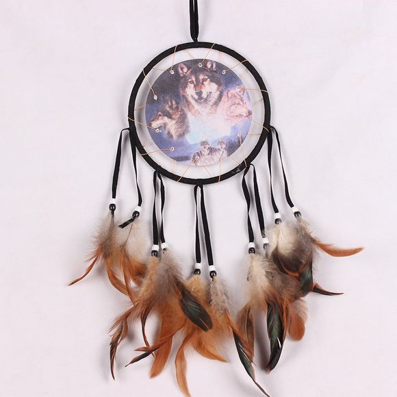 Restauration des anciennes façons plumes naturelles dreamcatcher hand-woven plume décoration de la maison - Noir 
