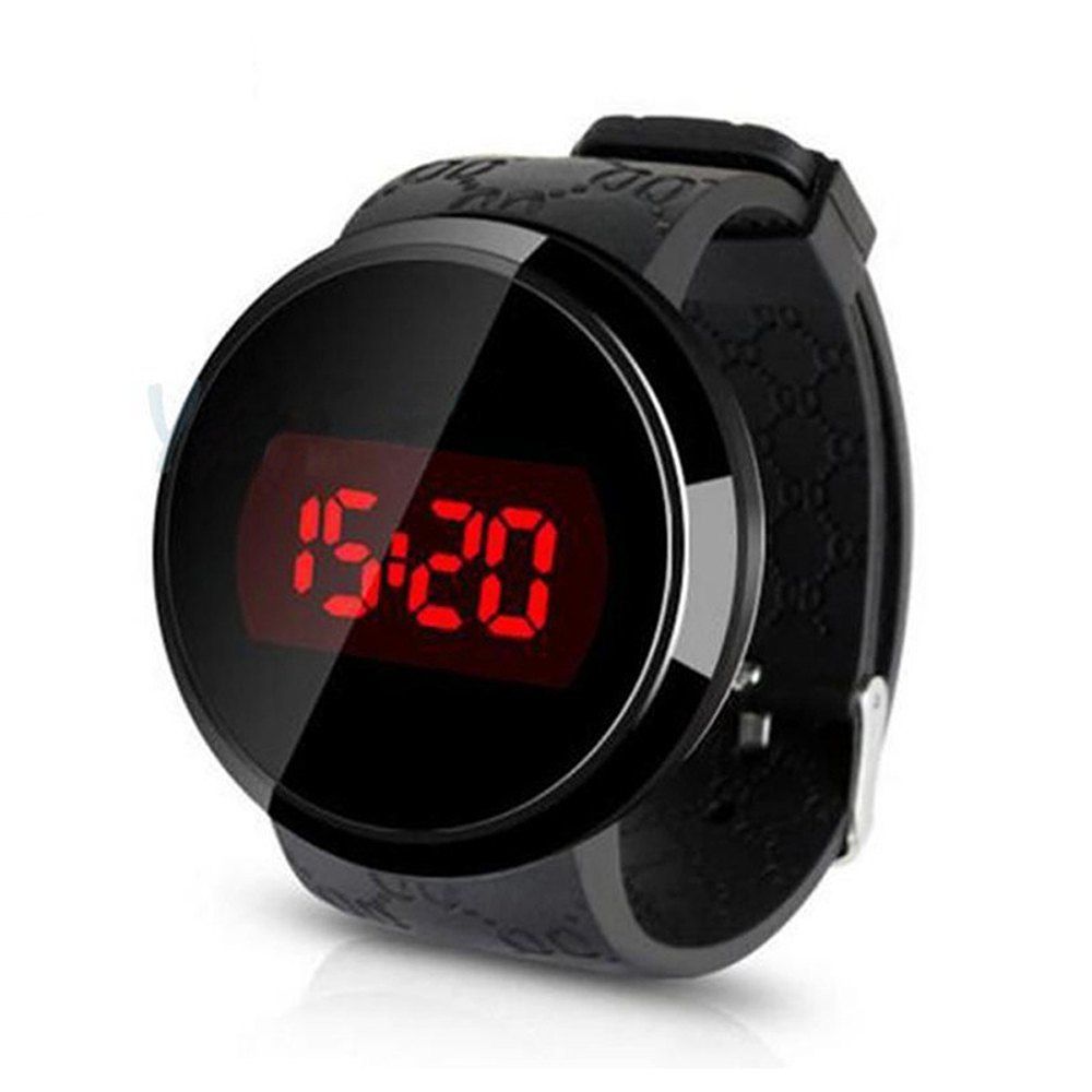 

Man Watches Conception Blue Red LED Mens Stainless Steel Wrist Watch Relogio Masculino, Black