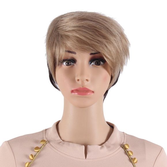 Perruques synthétiques résistantes à la chaleur de style court de blonde d'Ombre Perruques pour les femmes SW0009-O - BLONDE BRUN 