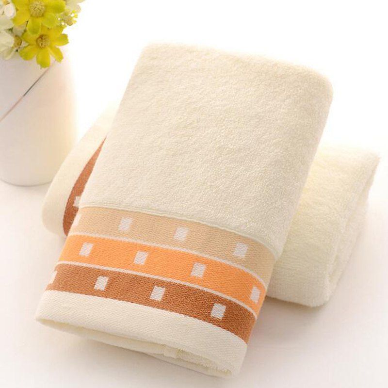 

1 Pc Towel Simple Solid Color Thick Home Use Towel Gift Towel, Yellow