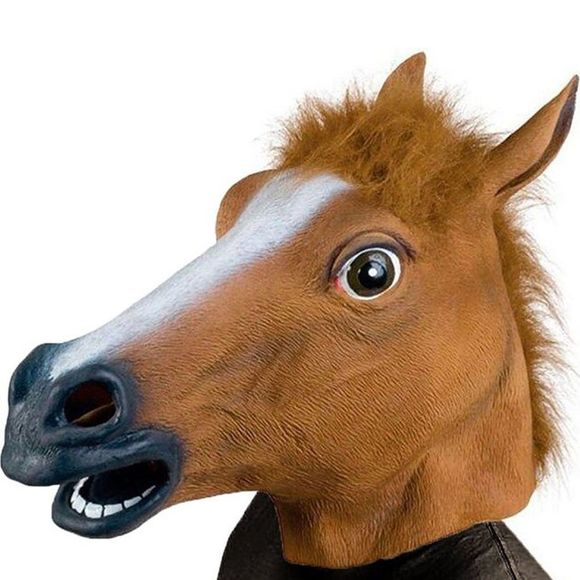 Masque de Tête de Cheval Animal en Latex Fantastique Décoration de Fête de Déguisement de Whimsey - Comme Photo HORSE HEAD