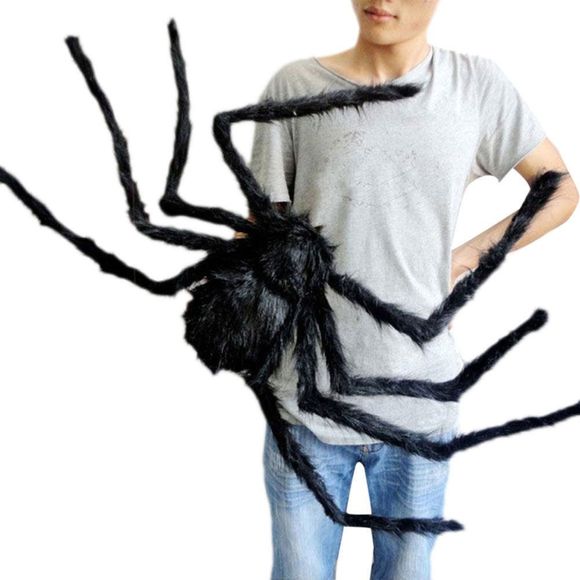 3D Araignée Noire Réaliste Décoration de Halloween Maison Jouets Truqués de la Maison Hantée (Taille: 30cm, 50cm, 75cm, 90cm) - Noir 90 CM