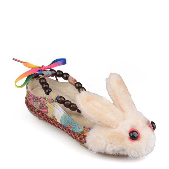 Automne et Hiver Le Nouveau Folk Wind Lovely Rabbit Oxford chaussures à semelle plate - Floral 40