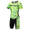 Malciklo Hommes Maillot Cyclisme Pro Équipe Triathlon Costume Vêtements de Cyclisme Vélo Combinaison Maillot Maillots Cyclisme Ropa Ciclismo - néon Verte L