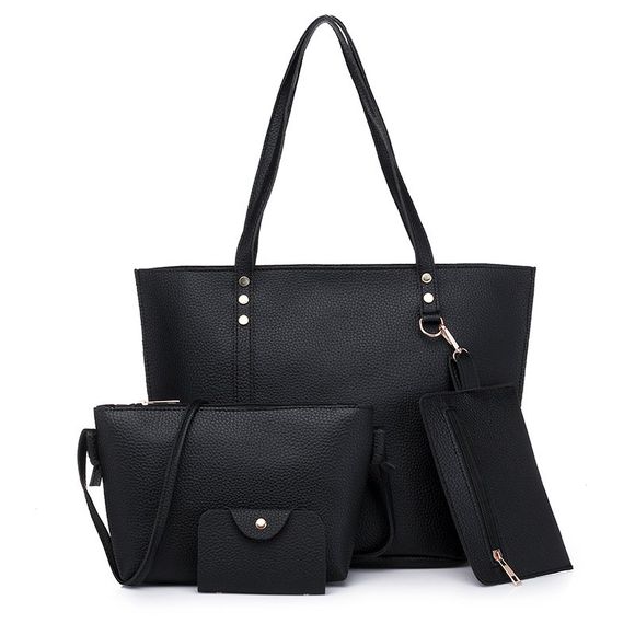 Élégant et simple sac à bandoulière rétro Messenger Bag Wild Handbag - Noir 