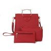 Sacs à main féminins trois ensembles de sac à main simple Sac fourre-tout à grande épaule de loisirs - Rouge 