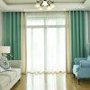 Rideaux d'obscurcissement de lin de couleur unie moderne pour des rideaux de fenêtre de salon pour les rideaux de chambre à coucher - Vert W150CM X L250CM (GROMMET TOP)