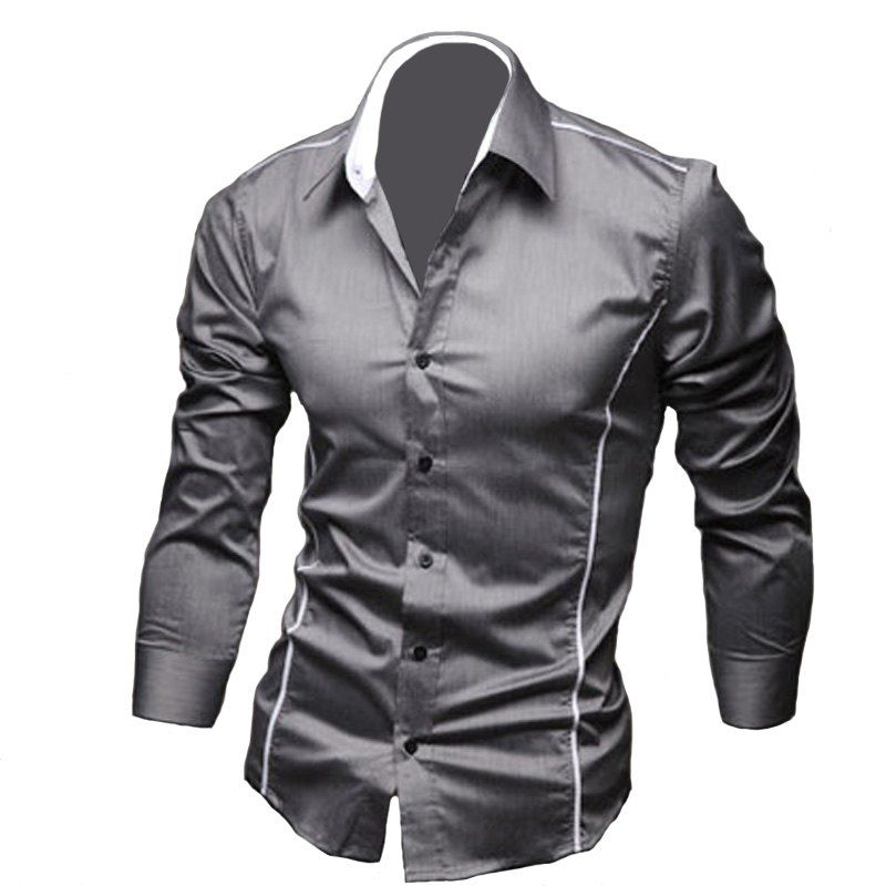 

Men'S Personal Edge Fashion Casual Long-Sleeved Shirts, Gray