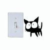 Chat-129 autocollant drôle de commutateur de lumière de chat Wall Art Vinyl Decal - Noir 9.3  X 10.5CM