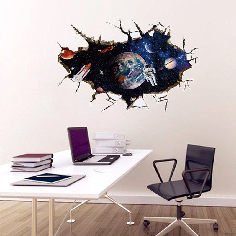 

SK9066A 3D Space,The Astronauts Decorative Wall Stickers /Wall Decal, Mixed color